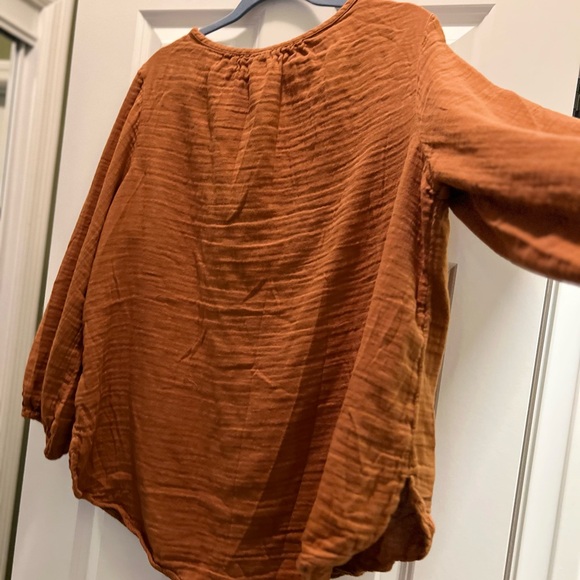 3/$19 Old Navy Split-Neck gauze long sleeve Blouse tunic top - Picture 11 of 16